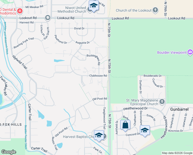 map of restaurants, bars, coffee shops, grocery stores, and more near 4963 Sundance Square in Boulder