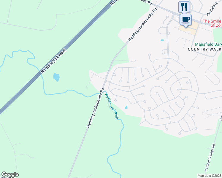 map of restaurants, bars, coffee shops, grocery stores, and more near 13 Lake View Terrace in Mansfield