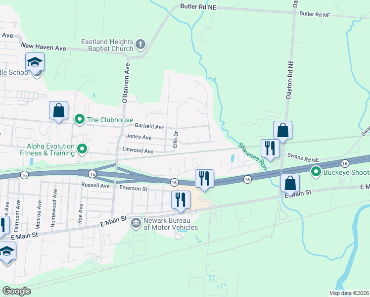 map of restaurants, bars, coffee shops, grocery stores, and more near 963 Jones Avenue in Newark