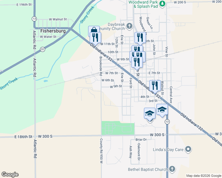 map of restaurants, bars, coffee shops, grocery stores, and more near 331 West 5th Street in Lapel