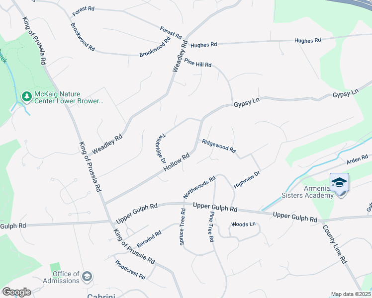 map of restaurants, bars, coffee shops, grocery stores, and more near 701 Hollow Road in Wayne