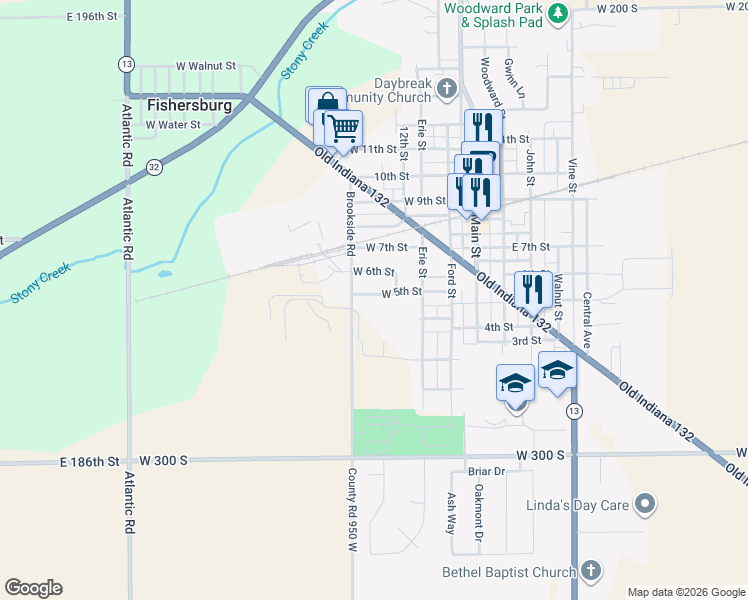 map of restaurants, bars, coffee shops, grocery stores, and more near 331 West 5th Street in Lapel