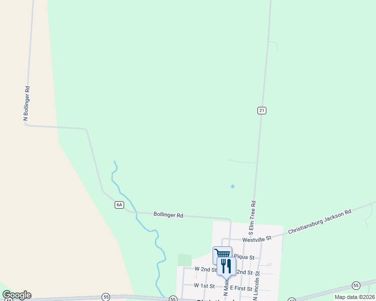 map of restaurants, bars, coffee shops, grocery stores, and more near in Christiansburg