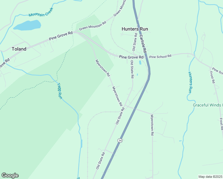 map of restaurants, bars, coffee shops, grocery stores, and more near 1250 Myerstown Road in Gardners