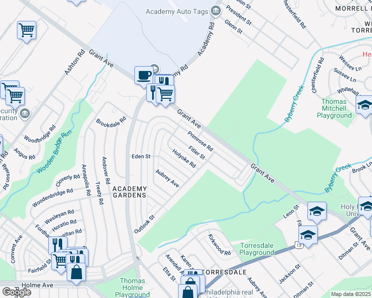 map of restaurants, bars, coffee shops, grocery stores, and more near 3432 Fitler Street in Philadelphia
