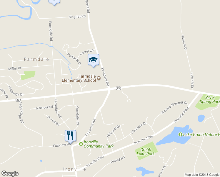 map of restaurants, bars, coffee shops, grocery stores, and more near 4055 Marietta Avenue in Mount Joy