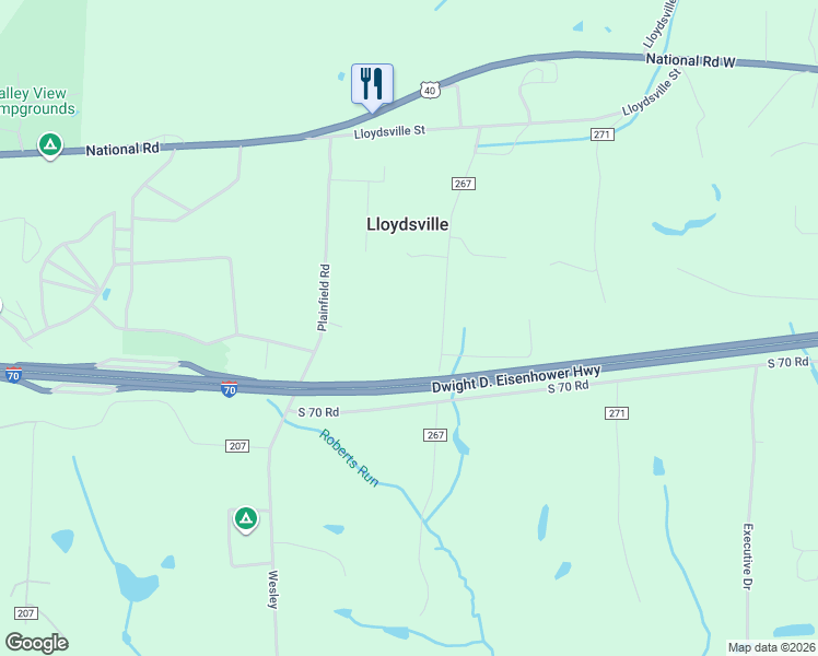 map of restaurants, bars, coffee shops, grocery stores, and more near 67256 Ray Road in Saint Clairsville