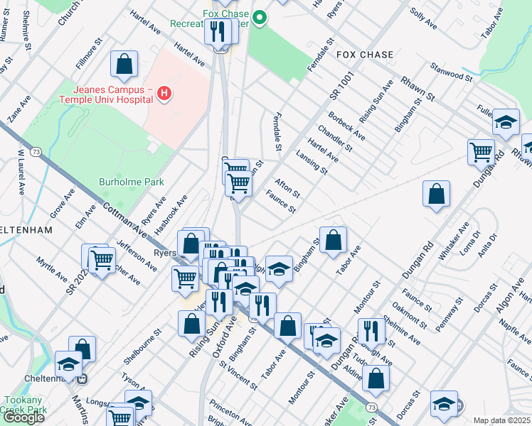 map of restaurants, bars, coffee shops, grocery stores, and more near 924 Oakmont Street in Philadelphia