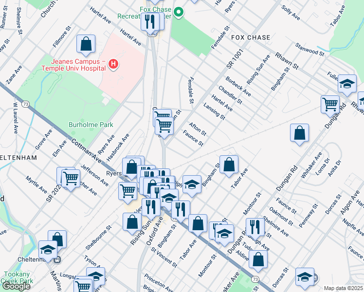 map of restaurants, bars, coffee shops, grocery stores, and more near 924 Oakmont Street in Philadelphia