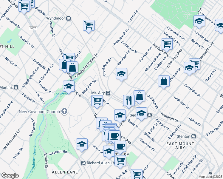 map of restaurants, bars, coffee shops, grocery stores, and more near in Philadelphia