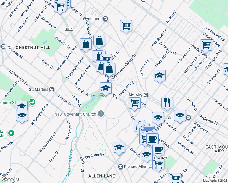 map of restaurants, bars, coffee shops, grocery stores, and more near in Philadelphia
