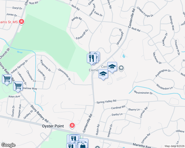 map of restaurants, bars, coffee shops, grocery stores, and more near 901 Centerville Road in Lancaster