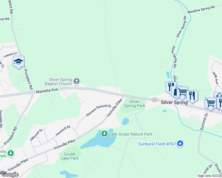 map of restaurants, bars, coffee shops, grocery stores, and more near 3917 Marietta Avenue in Columbia