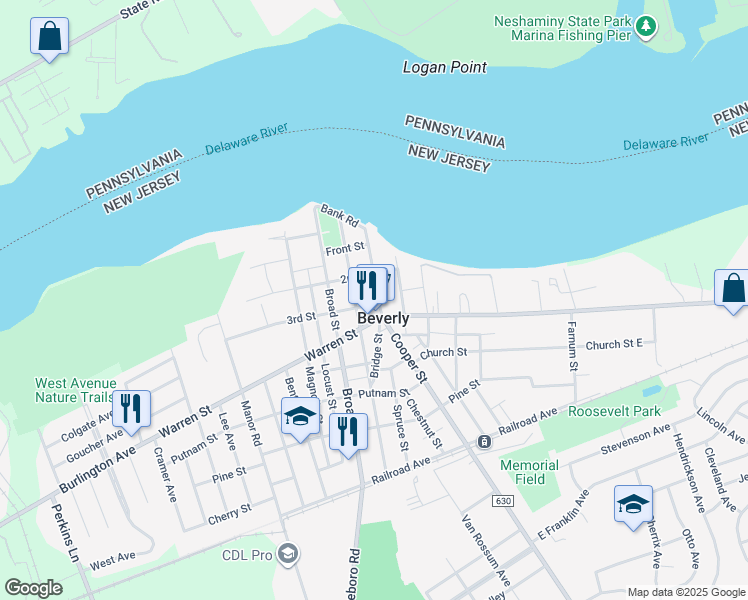 map of restaurants, bars, coffee shops, grocery stores, and more near 330 2nd Street in Beverly