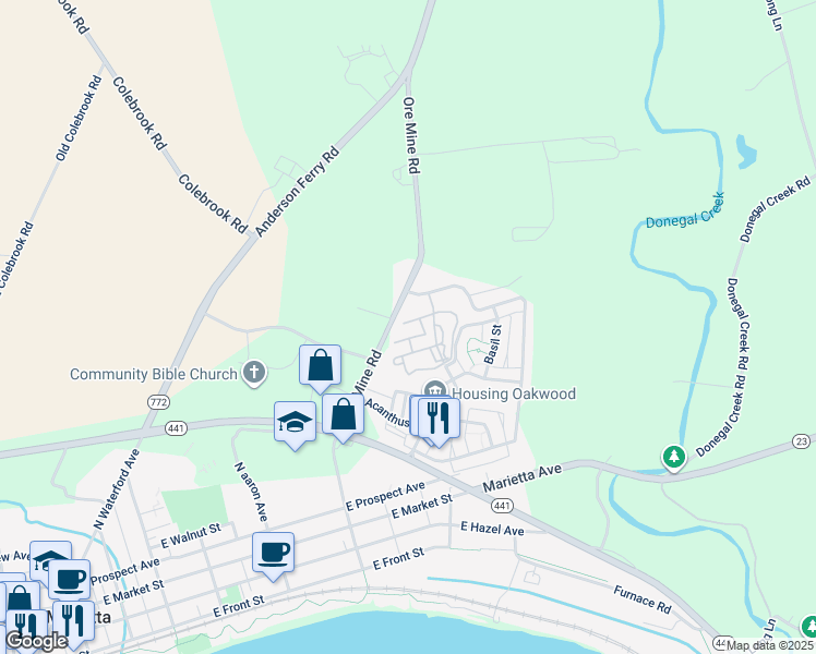 map of restaurants, bars, coffee shops, grocery stores, and more near 392 Rivermoor Drive in Marietta