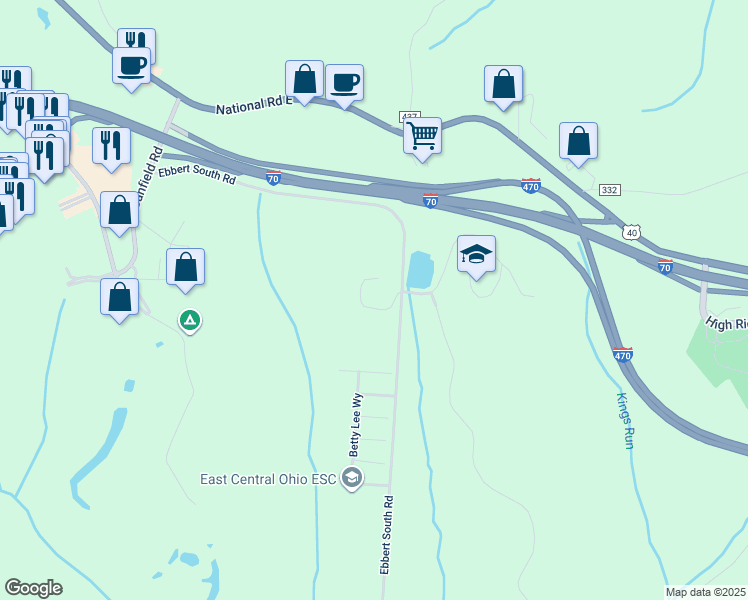 map of restaurants, bars, coffee shops, grocery stores, and more near 51900-51998 Guirino Drive in St. Clairsville