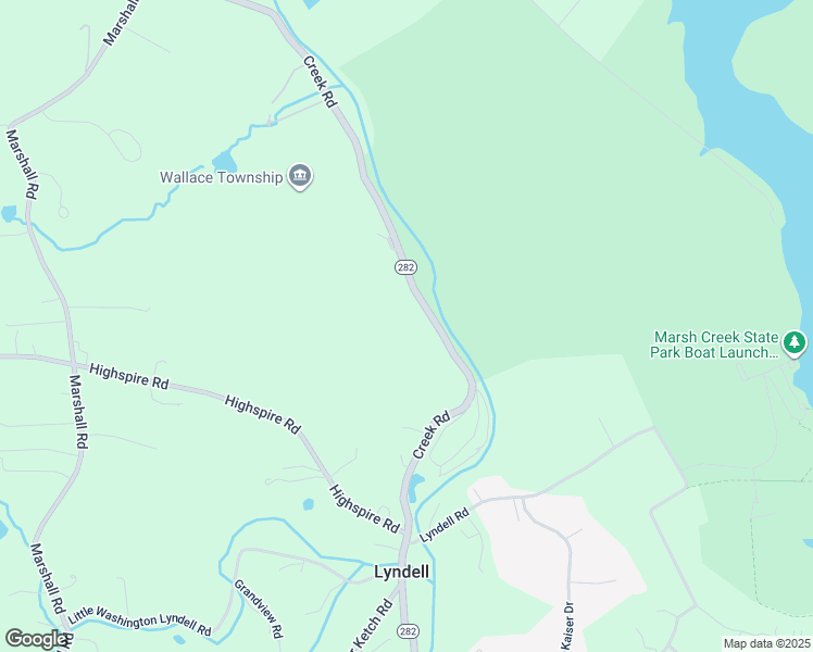 map of restaurants, bars, coffee shops, grocery stores, and more near 1100 Creek Road in Downingtown