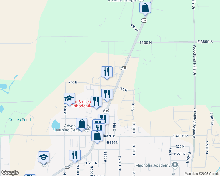 map of restaurants, bars, coffee shops, grocery stores, and more near 741 South State Road in Salem
