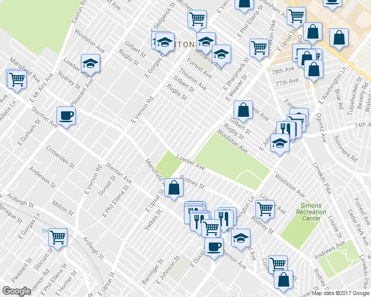 map of restaurants, bars, coffee shops, grocery stores, and more near 1122 East Sharpnack Street in Philadelphia