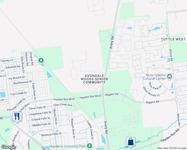 map of restaurants, bars, coffee shops, grocery stores, and more near 5202 Estuary Drive in Dublin