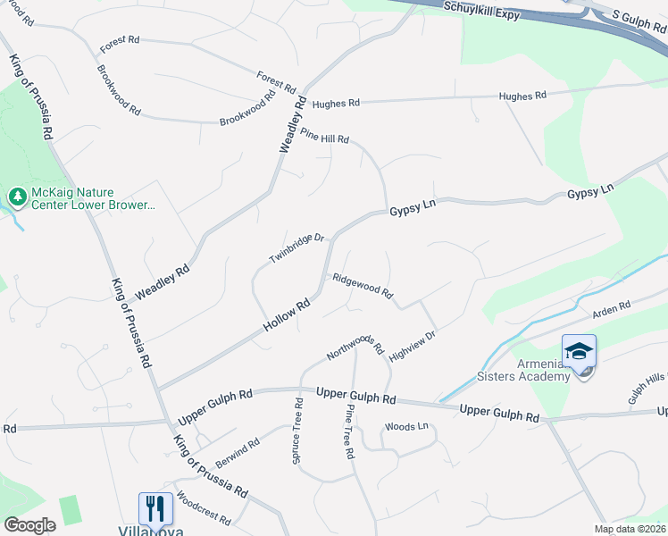 map of restaurants, bars, coffee shops, grocery stores, and more near 9 Spring Hollow Road in Wayne