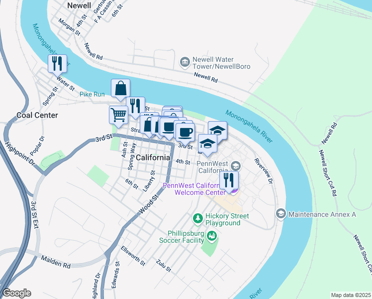 map of restaurants, bars, coffee shops, grocery stores, and more near 250 Green Street in California