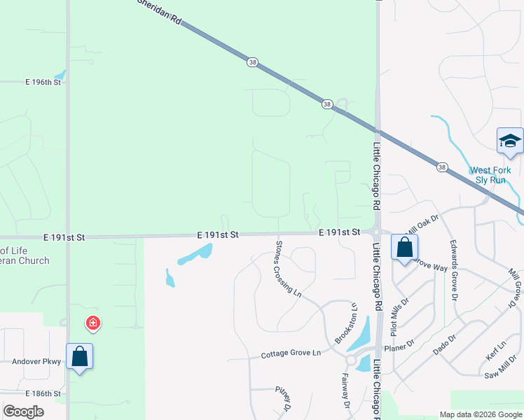 map of restaurants, bars, coffee shops, grocery stores, and more near 19160 English Lake Lane in Noblesville