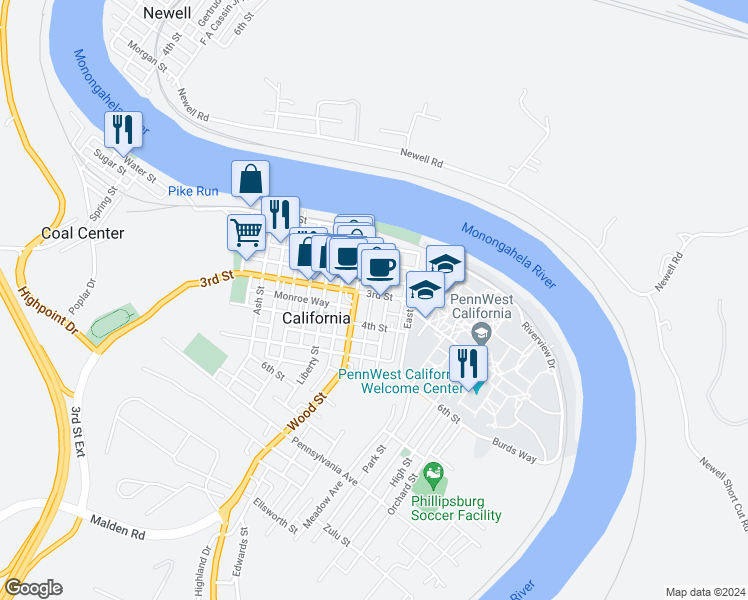 map of restaurants, bars, coffee shops, grocery stores, and more near 437 3rd Street in California