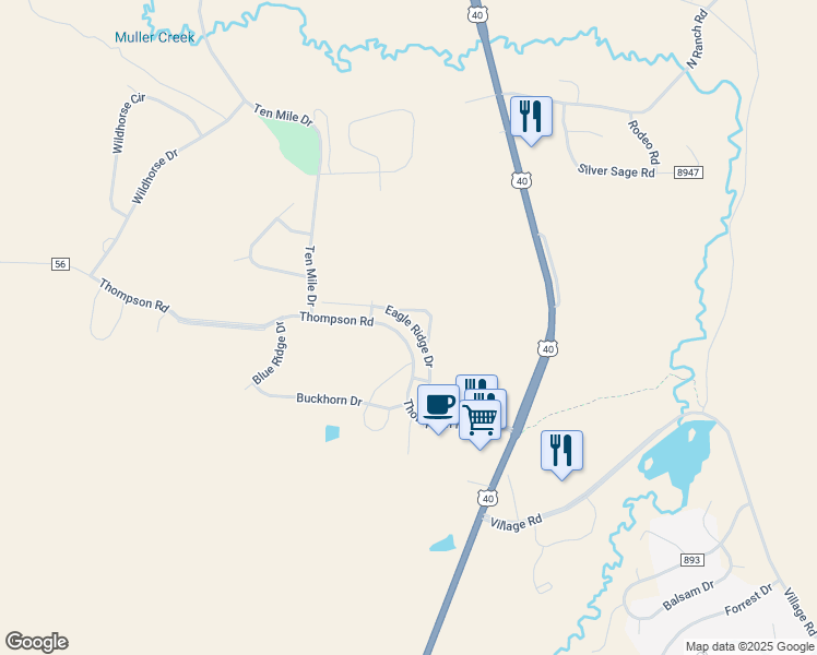 map of restaurants, bars, coffee shops, grocery stores, and more near 130 Eagle Ridge Drive in Granby