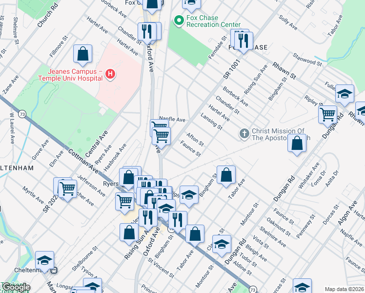 map of restaurants, bars, coffee shops, grocery stores, and more near 916 Faunce Street in Philadelphia