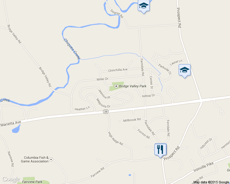 map of restaurants, bars, coffee shops, grocery stores, and more near 4111 Jasmine Place in Mount Joy