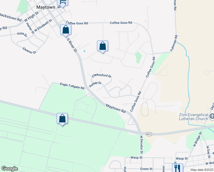 map of restaurants, bars, coffee shops, grocery stores, and more near 153 Chelmsford Drive in Marietta