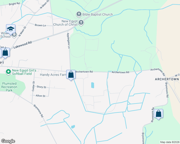 map of restaurants, bars, coffee shops, grocery stores, and more near 18 Archertown Road in Plumsted