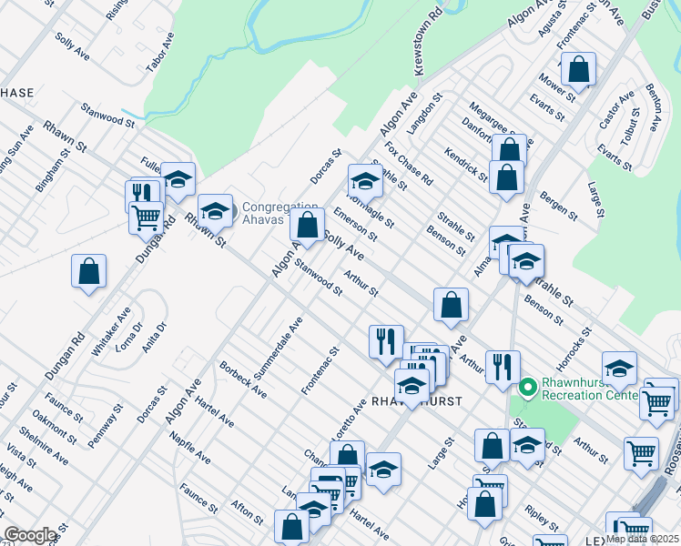 map of restaurants, bars, coffee shops, grocery stores, and more near 8113 Summerdale Avenue in Philadelphia