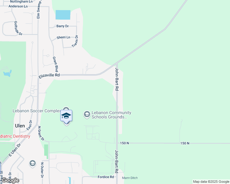 map of restaurants, bars, coffee shops, grocery stores, and more near 1820 John-Bart Road in Lebanon