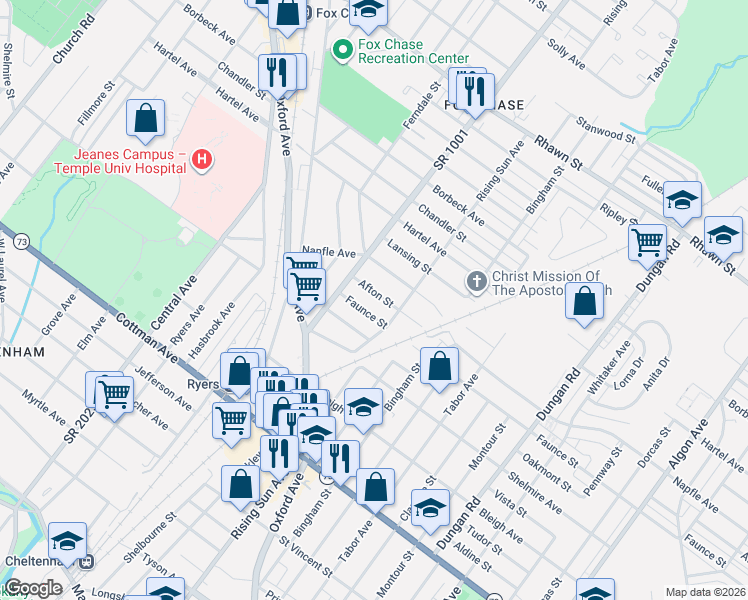 map of restaurants, bars, coffee shops, grocery stores, and more near 925 Faunce Street in Philadelphia