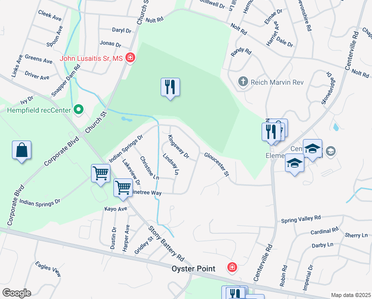 map of restaurants, bars, coffee shops, grocery stores, and more near 809 Kingsway Drive in Lancaster