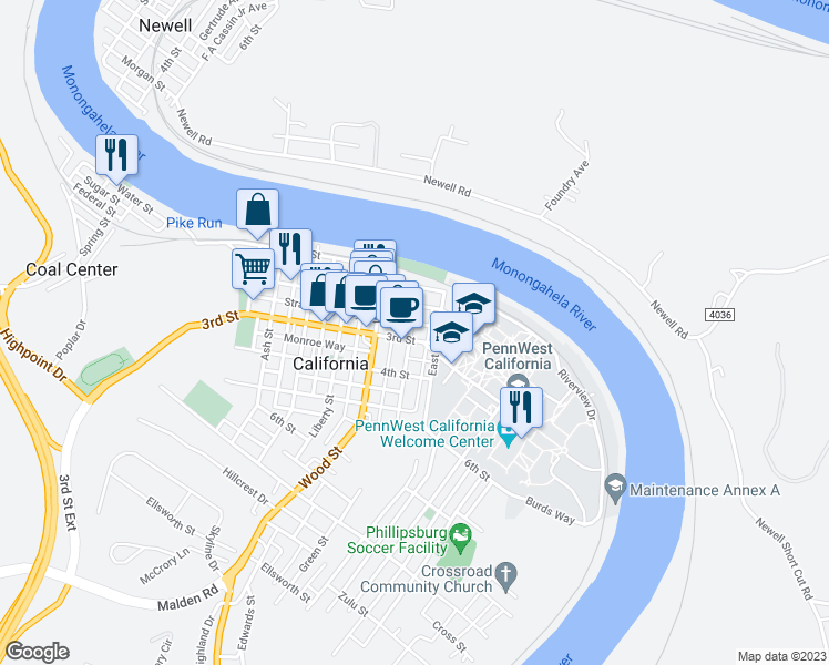 map of restaurants, bars, coffee shops, grocery stores, and more near 250 Green Street in California