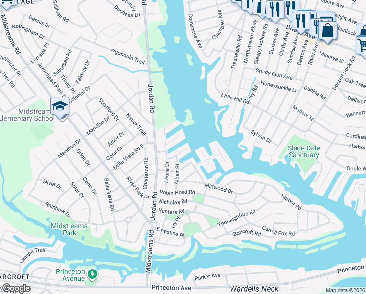 map of restaurants, bars, coffee shops, grocery stores, and more near 168 Cliff Road in Brick Township