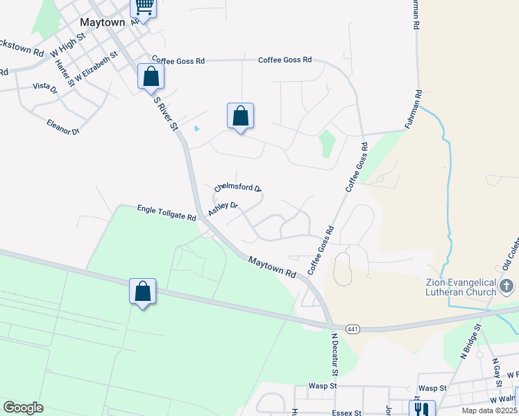 map of restaurants, bars, coffee shops, grocery stores, and more near 137 Chelmsford Drive in Marietta
