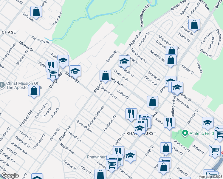 map of restaurants, bars, coffee shops, grocery stores, and more near 8113 Summerdale Avenue in Philadelphia