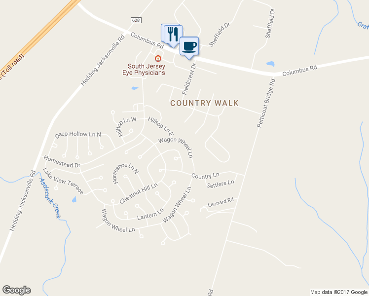 map of restaurants, bars, coffee shops, grocery stores, and more near 225 Wagon Wheel Lane in Mansfield