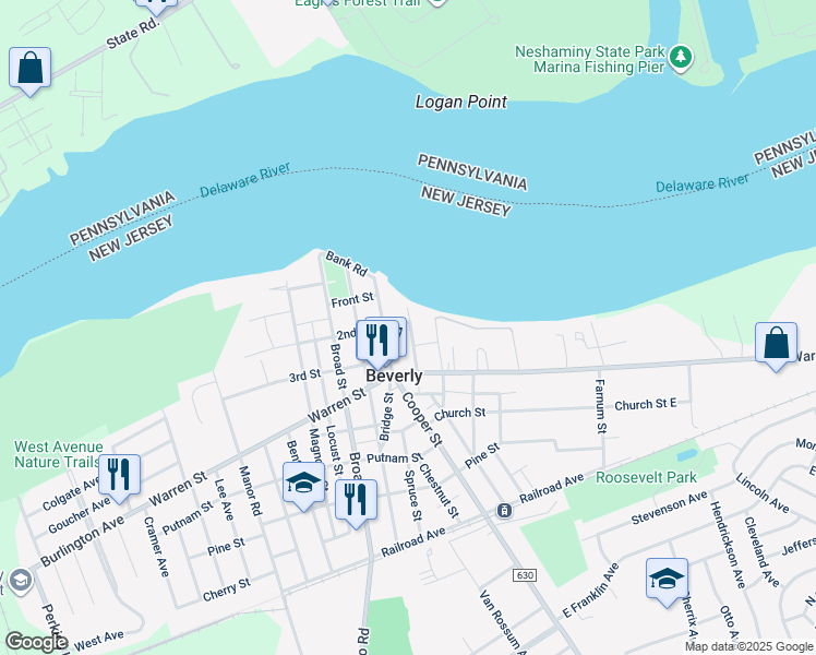 map of restaurants, bars, coffee shops, grocery stores, and more near 228 2nd Street in Beverly