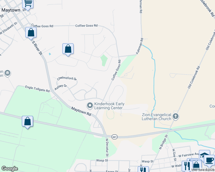 map of restaurants, bars, coffee shops, grocery stores, and more near 354 Coffee Goss Rd in Marietta