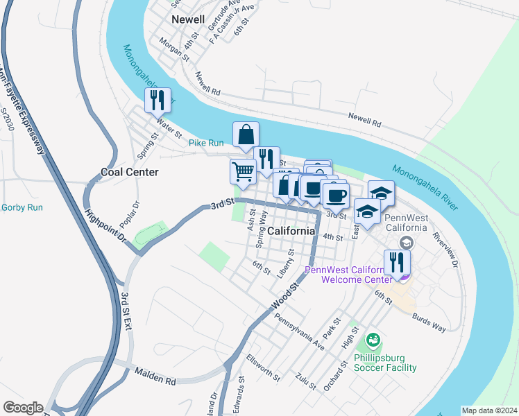 map of restaurants, bars, coffee shops, grocery stores, and more near 309 Union Street in California