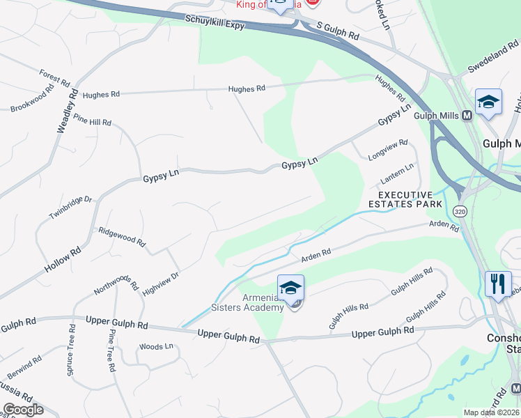 map of restaurants, bars, coffee shops, grocery stores, and more near 380 Highview Drive in Wayne