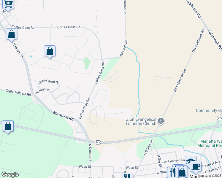 map of restaurants, bars, coffee shops, grocery stores, and more near 400 Alexandria Court in Marietta