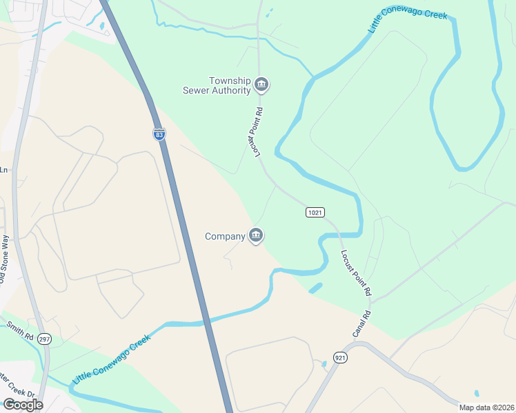 map of restaurants, bars, coffee shops, grocery stores, and more near 45 East Andes Road in York