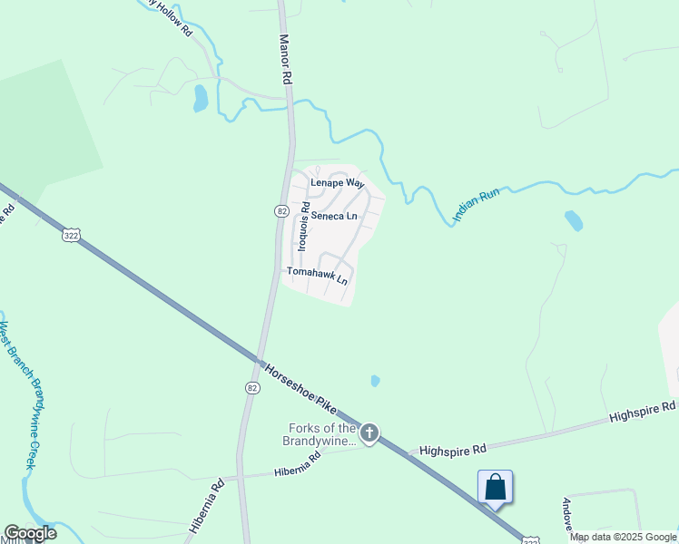 map of restaurants, bars, coffee shops, grocery stores, and more near 53 Lenape Way in Honey Brook