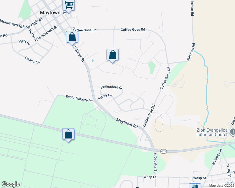 map of restaurants, bars, coffee shops, grocery stores, and more near 144 Chelmsford Drive in Marietta